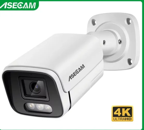 Câmera de Segurança Asecam Bullet 8MP 4k Poe Onvif