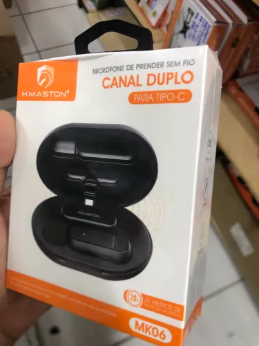 Microfone de lapela canal duplo