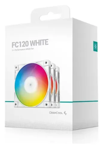 Kit 3 Fans Deepcool FC120 White ARGB - Estado de Novo (Com Garantia)