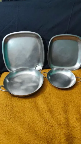 Kit com 4 peças de Inox Grosso - Formas e Frigideiras