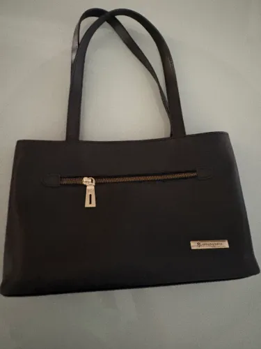 Bolsa santa marinela de couro legítimo preta