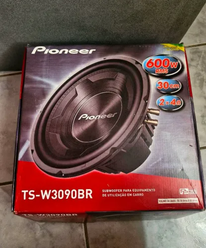 SUBWOOFER 12" PIONEER CARA PRETA - BOMBINA DUPLA 4 + 4Ohms - NOVO!