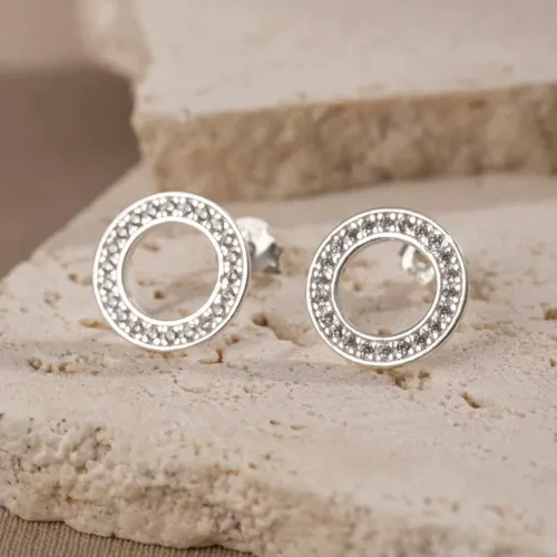 Brinco de  prata circular