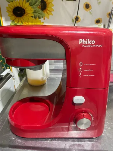 Batedeira Planetária Philco PHP500 Turbo Vermelha - Potência e Praticidade