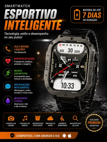 Relógio smartwatch Bluetooth
