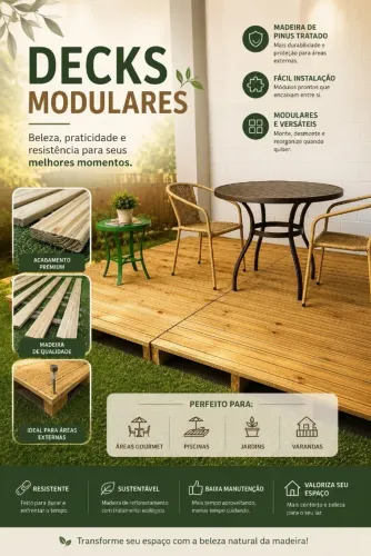 Deck de madeira pinus