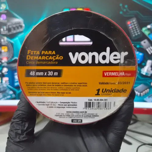Fita para demarcação 48mm x 30m vermelho