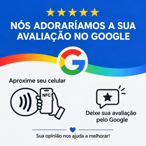Placa com TAG NFC para avaliação no Google