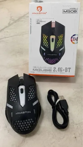 Mouse Gamer H?Maston MS08 Sem Fio Bluetooth + 2.4G RGB NOVO