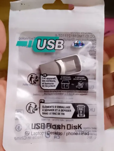 Pendrive USB-C 128GB Novo - Para Celular, Notebook e PC