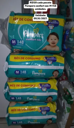 Fraldas descartáveis tamanho M Pampers sec 148 unidades Jacaraípe 