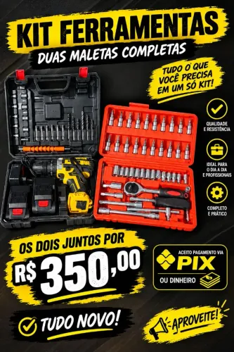 Parafusadeira + jogo de catraca