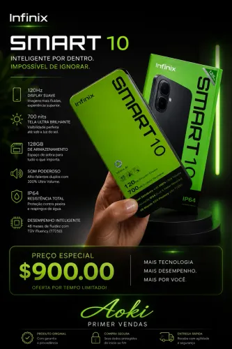 Celular novo Infinix Smart 10 128G