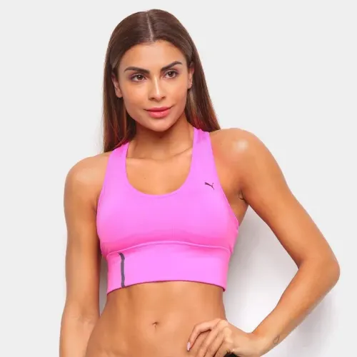 Top Com Bojo Removível Puma Mid Ipact Long Line Bra Média Sustentação