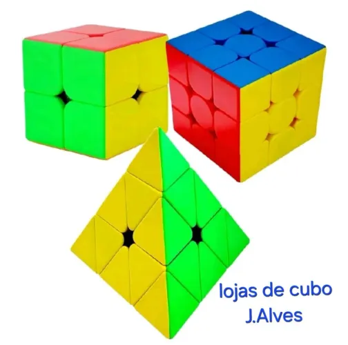 Cubo mágico kit 03 cubos, 3x3 2x2 pyraminx 35reais