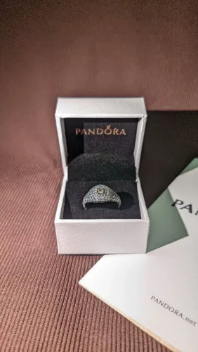 Anel pandora De Prata Grande Em Pave De Zircônias
