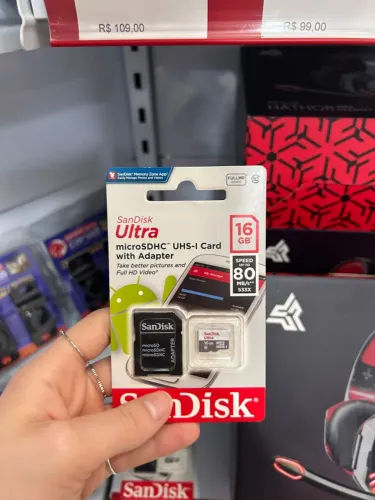 Cartão de memória 16GB SD Original Sandisk