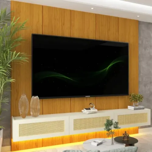 Home Realce c/ Nicho Native 2,20m 100% MDF Novo Pronta Entrega
