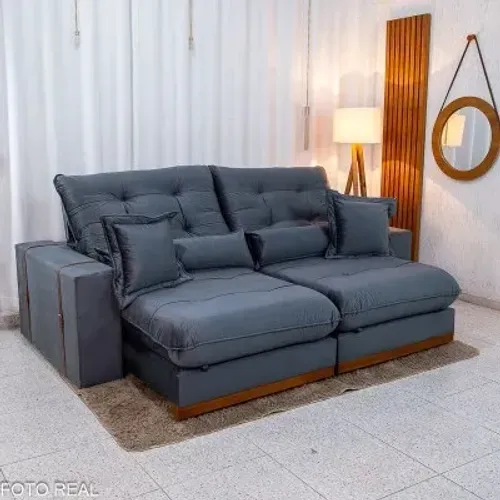 Sofá Retrátil Reclinável  2.50m Geórgia D33 e Molas Ensacadas rf443