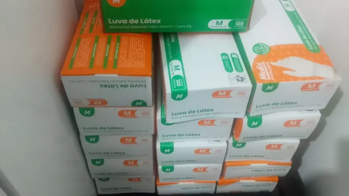 Luvas descartáveis látex