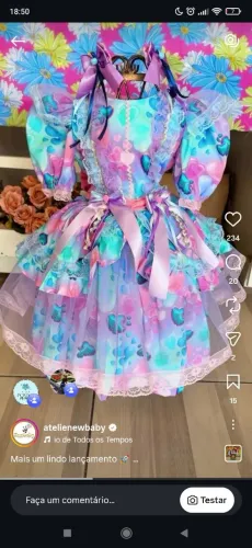 Vestido junino de luxo + 2 laços tamanho 4 a 6 anos (feito pelo Ateliê New Baby)