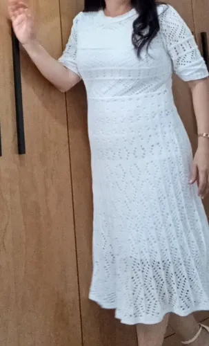 Vestido de tricô branco