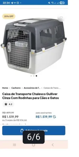 Caixa  para transportes de cães número 6