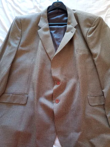 Blazer masculino tecido italiano seda e lã plus size bege e  marrom, pouquíssimo uso.