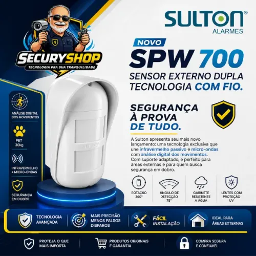 Sensor de Presença Com Fio Sulton SPW 700
