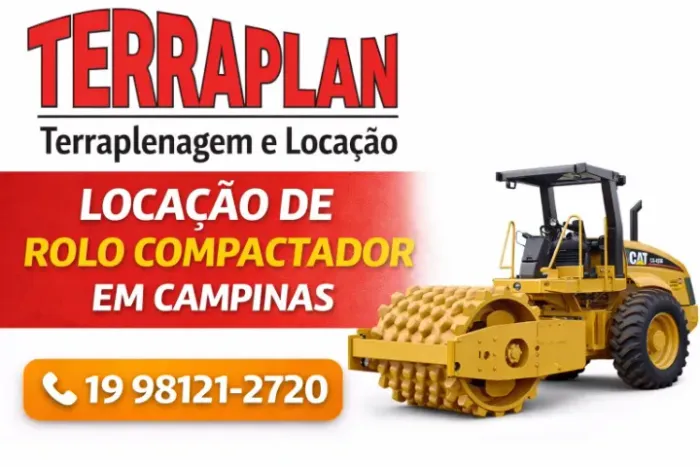 Terrplan Campinas, locação de rolo compctador em Campinas e região.