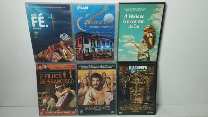 Lote de 6 DVDs Filmes Nacionais e Religiosos Católicos Originais R$:150 Reais 
