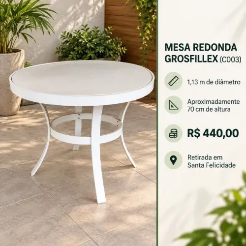 MESA REDONDA PARA ÁREA EXTERNA GROSFILLEX (C003)