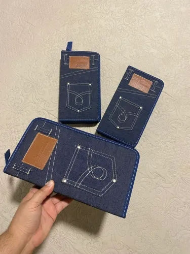 Trio de Porta CD jeans 