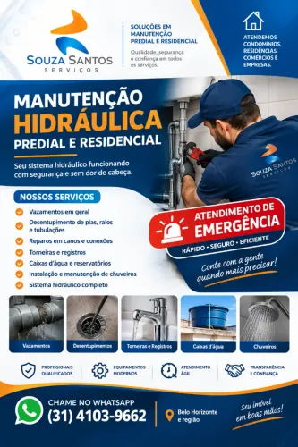 BOMBEIRO HIDRÁULICA MANUTENÇÃO HIDRÁULICA E BOMBEIRO HIDRÁULICO - ATENDIMENTO RÁPIDO