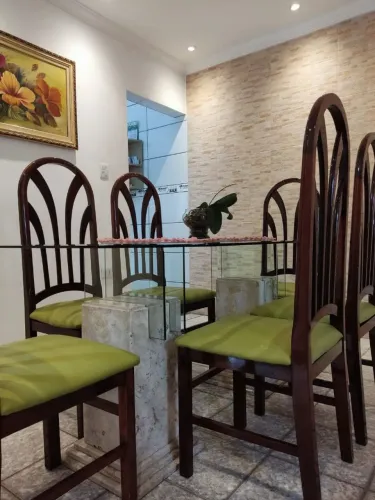 Mesa de vidro 6 cadeiras