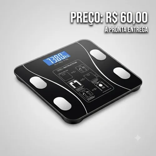 BALANCA DIGITAL INTELIGENTE BIOIMPEDANCIA BLUETOOTH E APP
