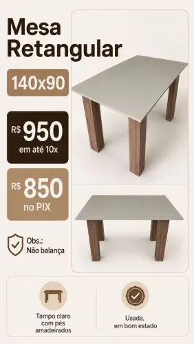 Mesa Retangular 140x90