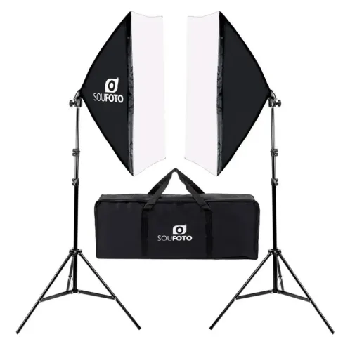 Kit Luz Continua C/ Softbox Tripé e Bolsa para estúdio