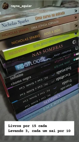 Livros novos e usados em ótimo estado, 15 cada ou 3 por 30