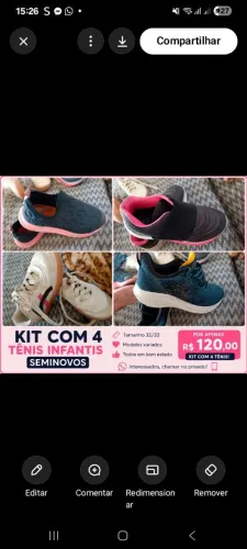 Tenis semi novo 32/33 menina