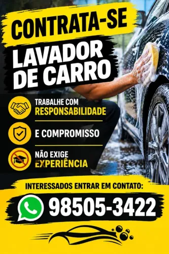 Contrata-se lavador de carros *