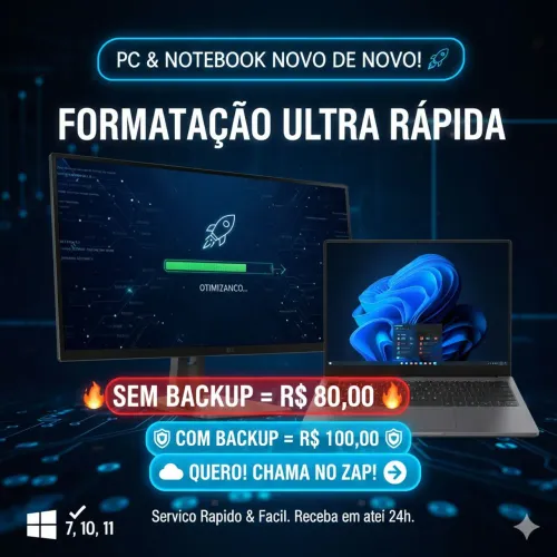 FORMATAÇÃO PROFISSIONAL: PC E NOTEBOOK