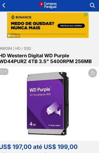 HD - Western Digital Purple 4 TB