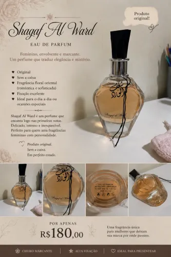 Perfume Shagaf Al Ward Original - Alta Fixação - Sem Caixa - R$180