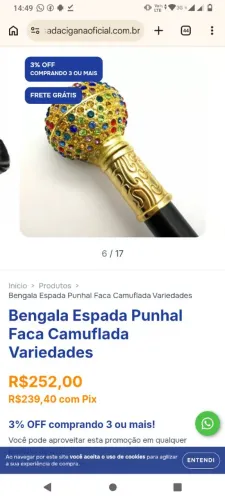 Bengala com espada nova
