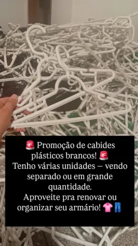 Cabides Brancos de Plástico com Pregador - Ótima Qualidade