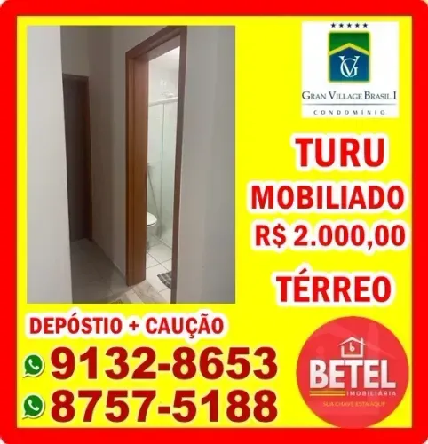 Aluga-se apartamento mobiliado no Turu - Gran Village Brasil I