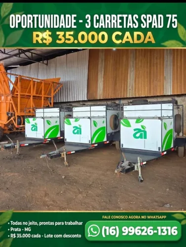 VENDO 3 CARRETAS SPAD 75 Xmobots - R$ 35.000 CADA