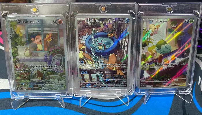 Trio iniciais de kanto Pokémon TCG