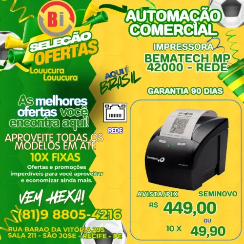 Impressora Bematech MP 4200 - REDE ( ETHERNET ) Em ate 10x Fixas 